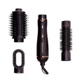 FoxyBae 3-in-1 Ceramic Interchangeable Hair Tools - Blowout Dryer - 3 Detachable Heads: 2.4" Blowout Brush 1.5" Hot Round Brush & Drying Cylinder Hair Dryer Brush & Hair Styling Set [Black Rose-Gold]