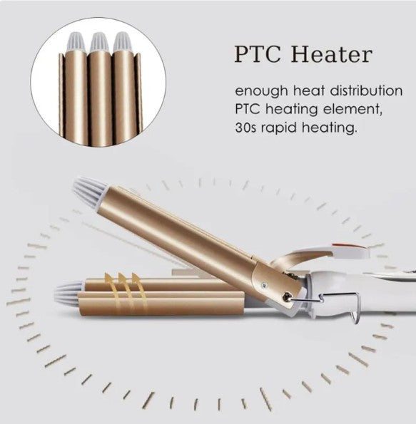 Three-Cylinder Ceramic Curling Iron